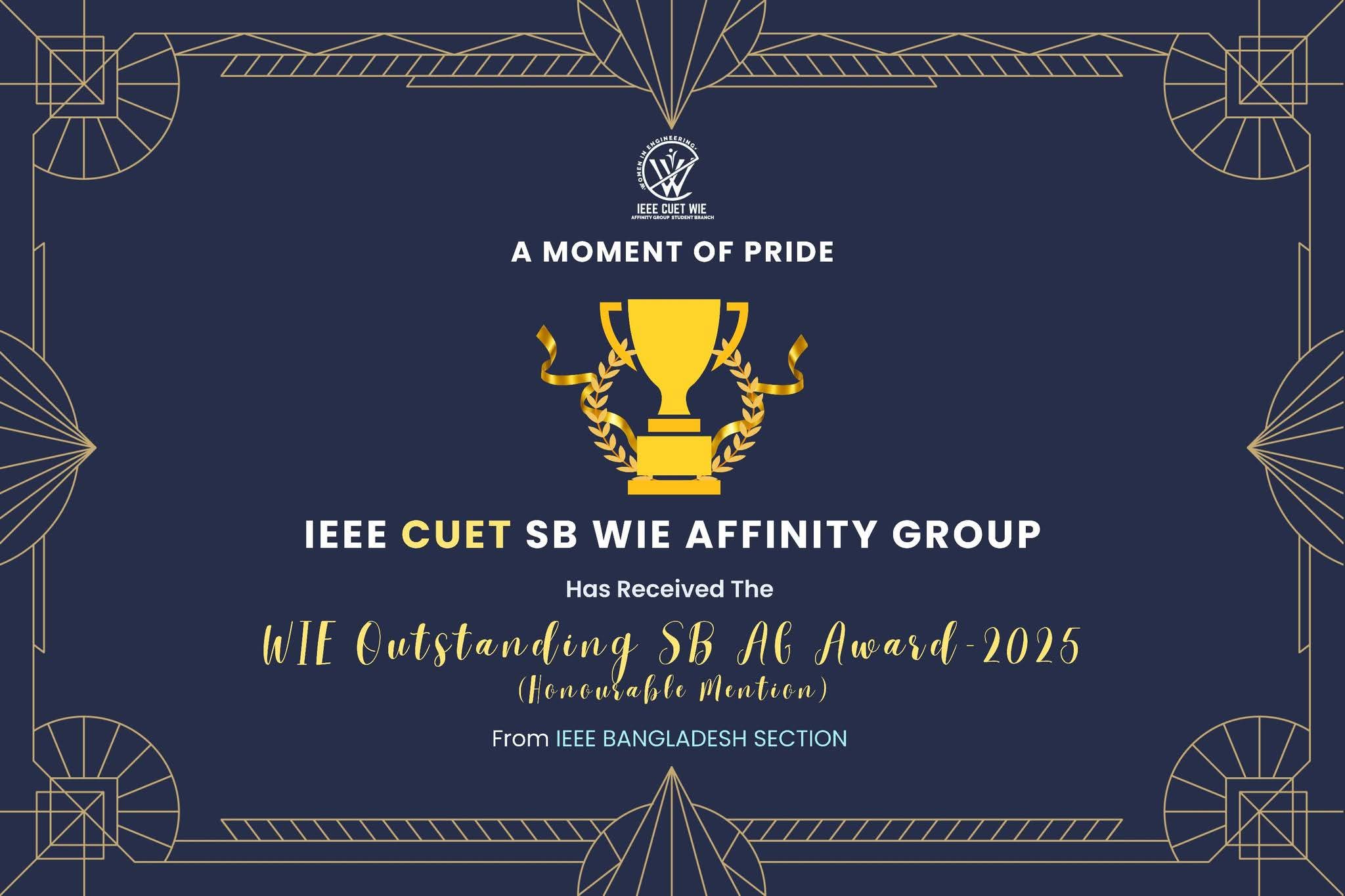WIE Outstanding Student Branch Affinity Group Award 2025